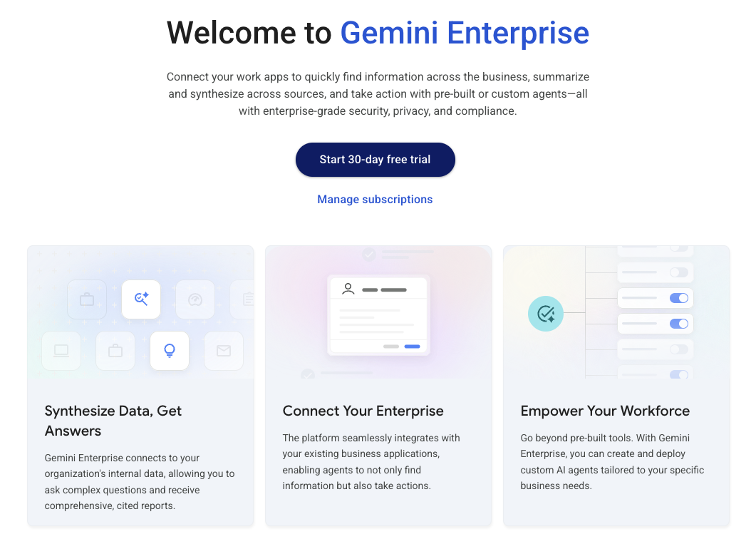 Ti diamo il benvenuto in Gemini Enterprise