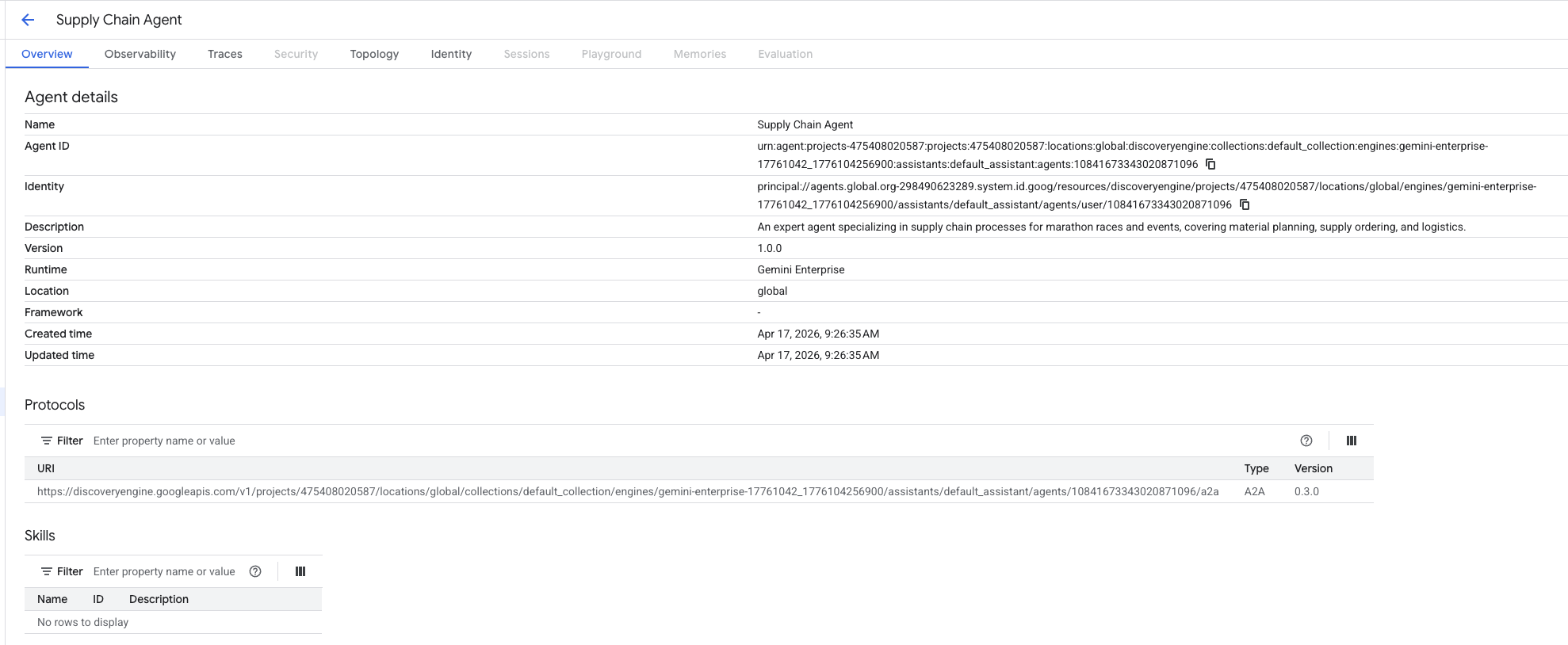 View agents in Agent Registry