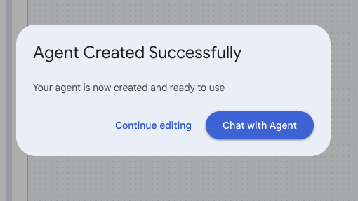 Agent created successfully