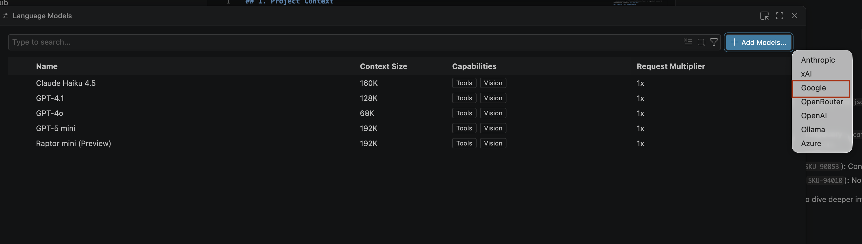 Agrega el modelo de Google Gemini en VS Code