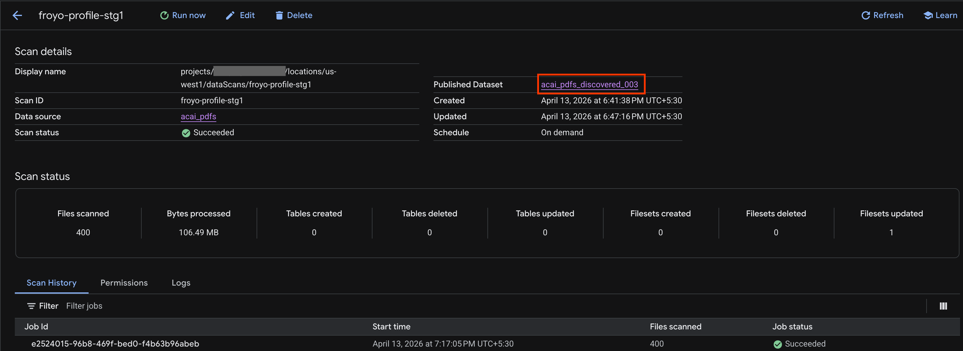 Ensemble de données publié après l'analyse 
