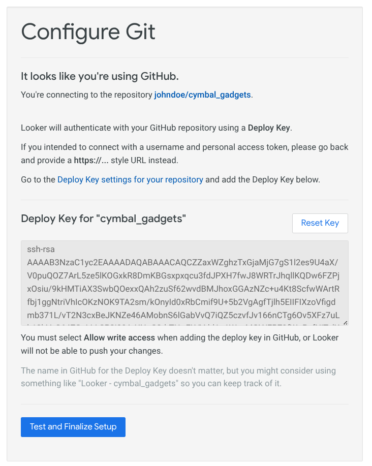 Screenshot penyiapan kunci deploy git