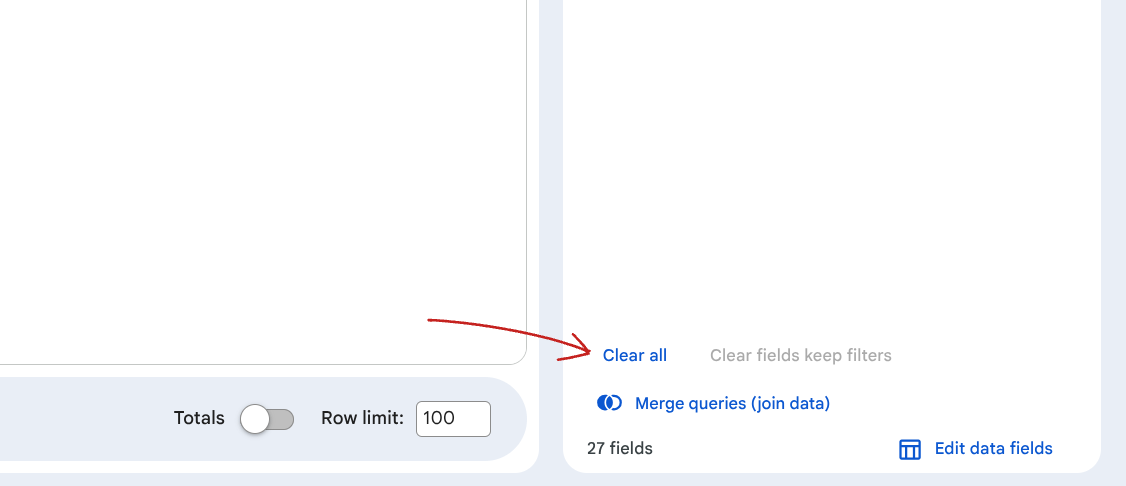 Screenshot of clear all button