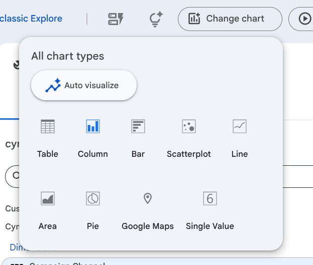 Screenshot of auto visualize