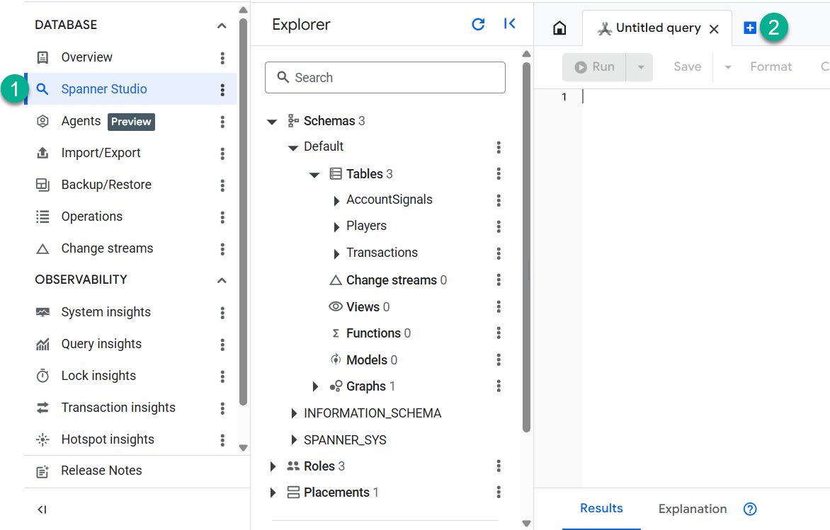 Consola de Spanner
