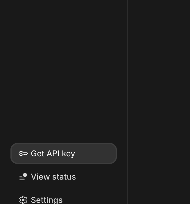 Crea chiave API in un nuovo progetto