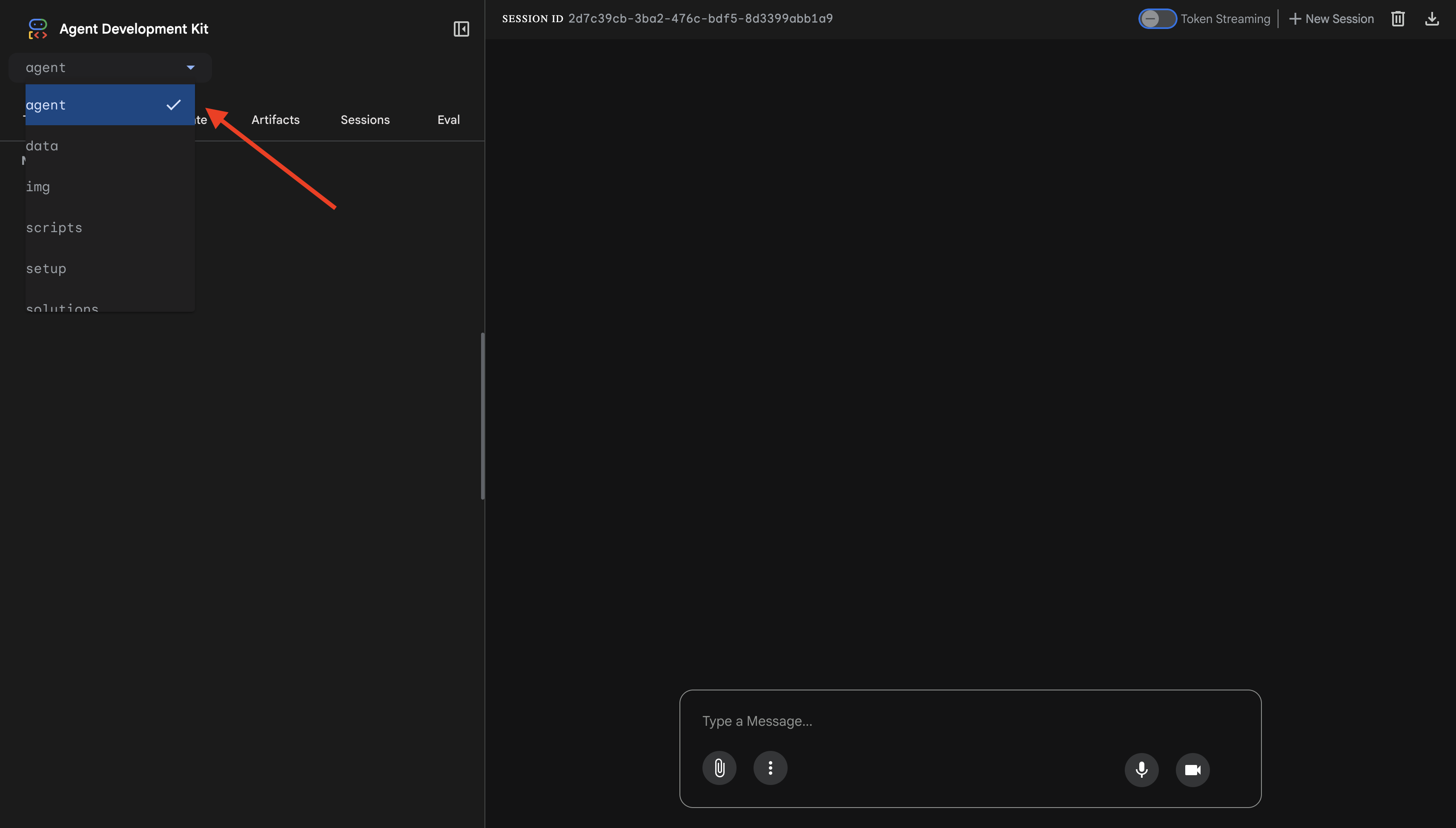 Agent-Drop-down-Menü