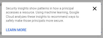 Avertissement sur les insights de sécurité.