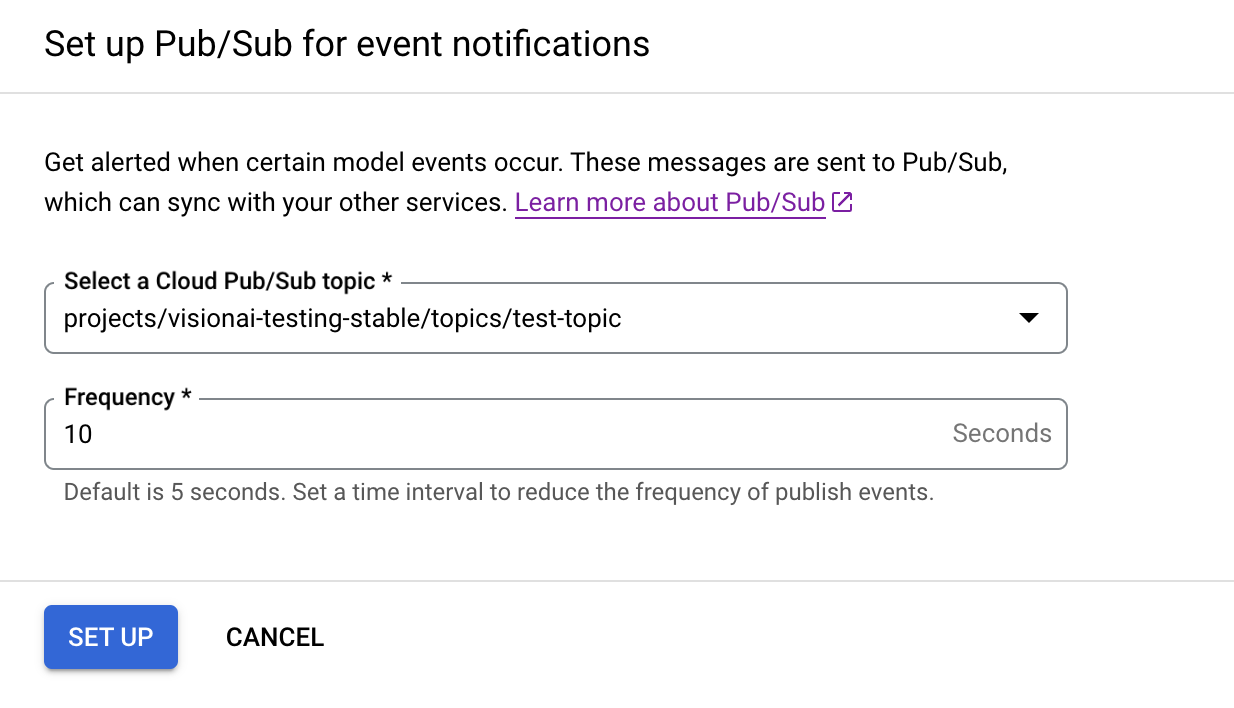 No se pudo cargar el ejemplo del diálogo de notificación de eventos