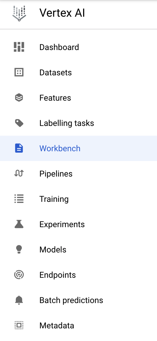 Vertex AI 菜单