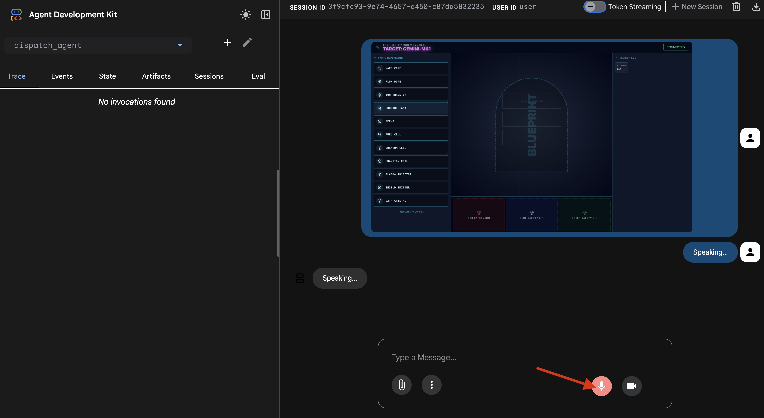 Antwort des KI-Agenten